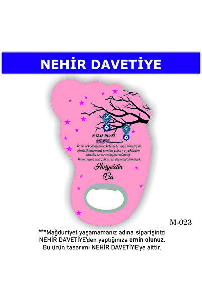 Nehir (10 ADET) AYAK AÇACAK MAGNET-YENİ DOĞAN,6AY KINASI, NİŞAN,NİKAH,SÖZ,KIN...