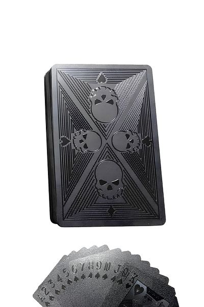 Weather Forecast Plastic Waterproof Black Skull Playing Cards - Cin500