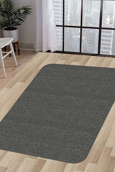 Dijidekor Halı Antrasit Cool K1290 Yıkanabilir Kesme Ince Yolluk Kilim Salon ...