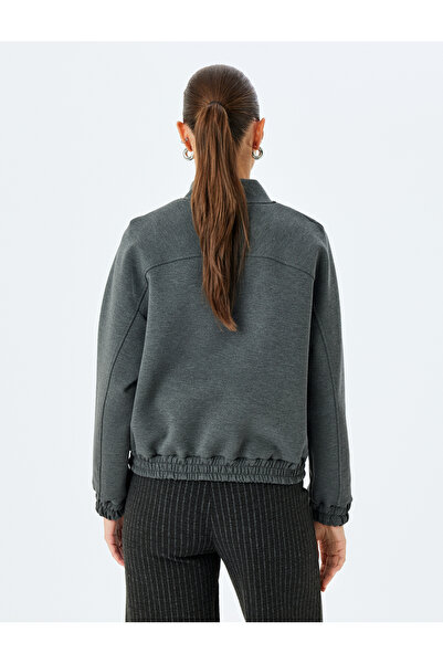 Koton X Şahika Ercümen - Bomber Jacket με φερμουάρ και τσέπες με ραβδώσεις