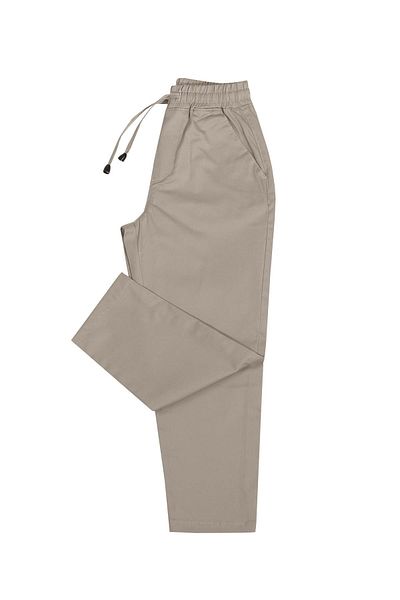ASG TEKSTİL Beige Color Elastic Waist Lycra Children's Trousers