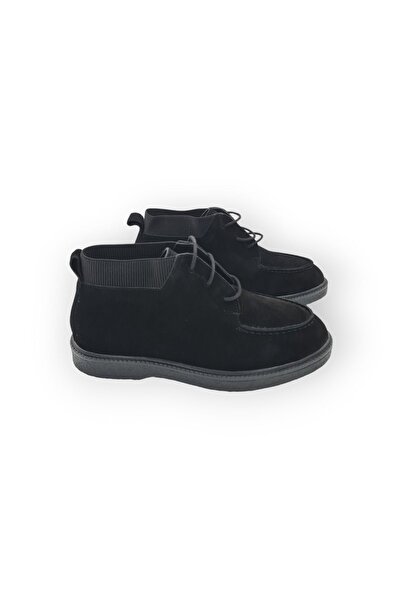 a ayak&kabım official Black Suede - Lace-Up Comfortable Short Women's Boots