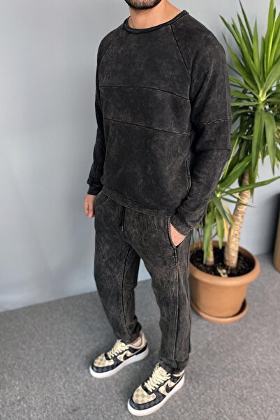 Alışveriş Sokağı Slim Fit Three Thread Tracksuit Set