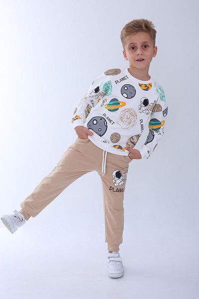 Zaziko Kids Boy's Planet Printed Tracksuit Set Esf.0080-Z