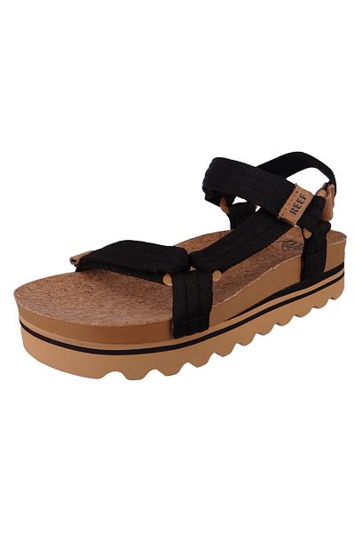 Reef Damen Zehentrenner Sandalen Cushion REM HI Zehentrenner CI9323 Schwarz Black/Tan Kunstleder mit EVA