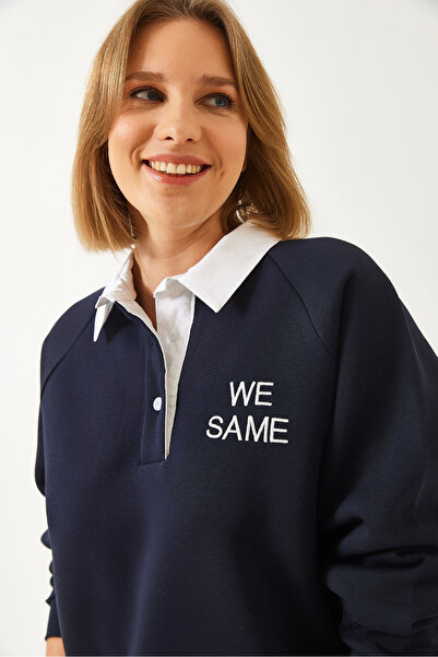 Bianco Lucci Γυναικείο φούτερ πόλο με λαιμόκοψη με τρεις κλωστές 2069 60261149