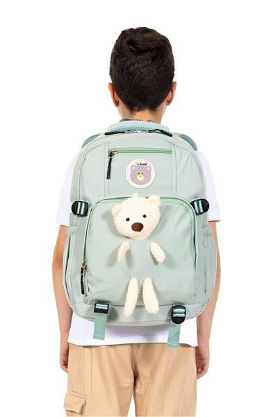 Necati Çanta Teddy Bear Figured Backpack for School and Daily Use
