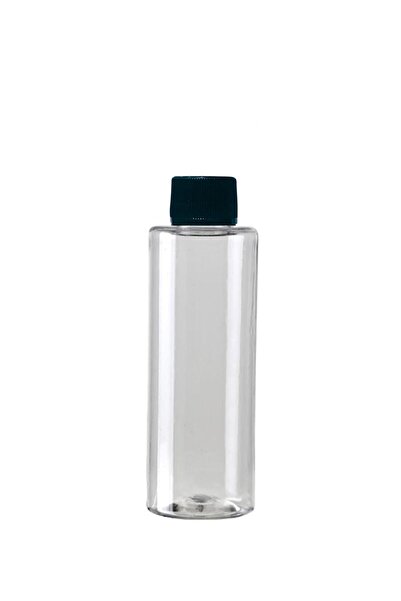 makrobay 100 Adet 100 ml Boş Kolonya Şişesi - Siyah Kapaklı Şeffaf Pet Kozmet...