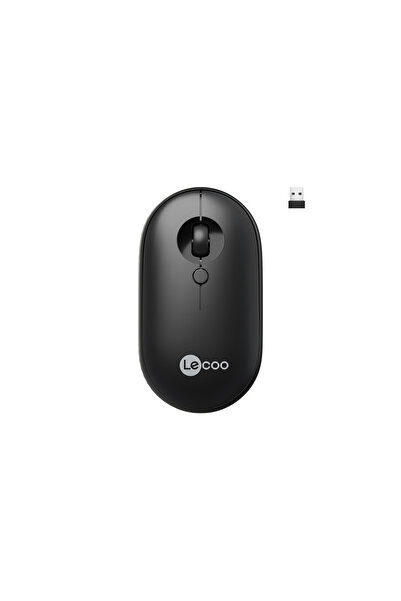 Lecoo WS212 Kablosuz 1600DPI 4 Tuşlu USB Mini Alıcı ile Optik Mouse Siyah