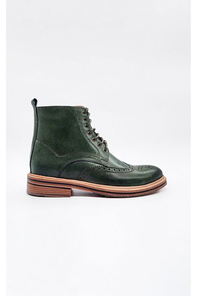 UniqCrafter MEN'S LEATHER LACE-UP ZIPPER BOOTS