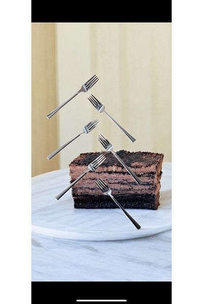 LeesHome 6-Piece Luxury Dessert Fork Breakfast Fork Set Suitable for Daily Use (STAINLESS STEEL)