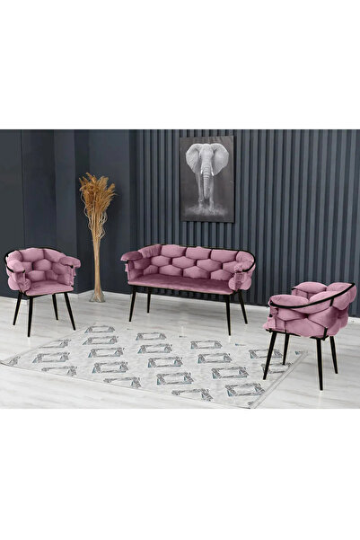 Rozexi Balon Çay Seti Takımı Koltuk Takımı Oturma Odası Kafe Antre Hol Ofis 2...