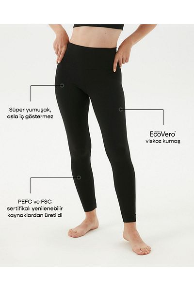 Ayma Active Black High Waist Basic Ecovero™ Viscous Tights