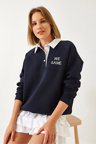 Bianco Lucci Γυναικείο φούτερ πόλο με λαιμόκοψη με τρεις κλωστές 2069 60261149