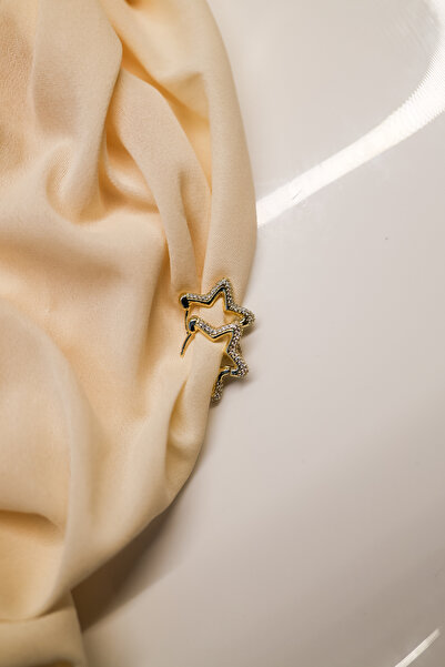 zeryco Gold Büyük Yıldız Küpe