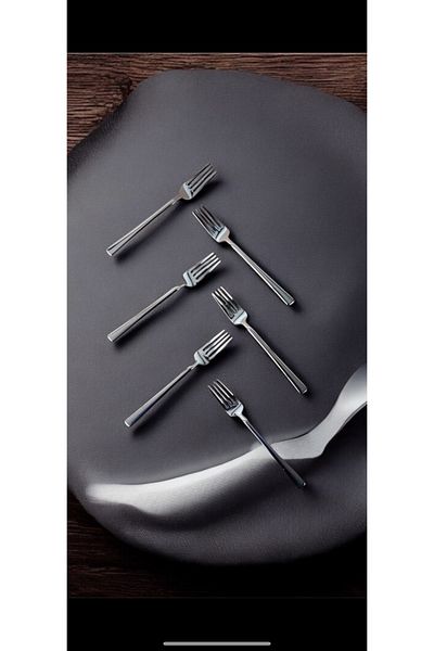 LeesHome 6-Piece Luxury Dessert Fork Breakfast Fork Set Suitable for Daily Use (STAINLESS STEEL)