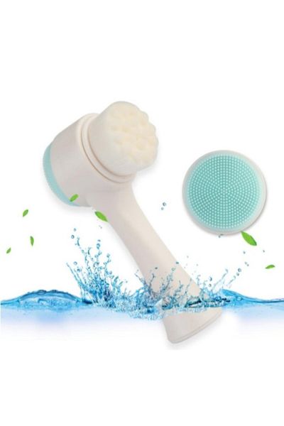 JEJU GLOW Double Sided Silicone Bristle Makeup Facial Cleansing Brush - 1 Piece