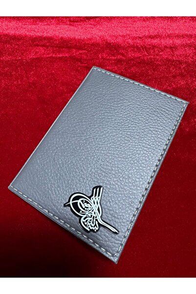 ATTA PAZARLAMA حامل ترخيص عثماني من الجلد الرمادي منقوش من زجاج شبكي، حافظة ت...