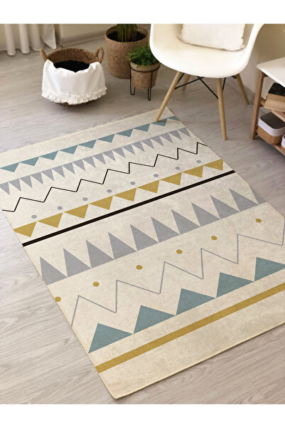 Evmila Desenli Geometrik Baskı Halı Modeli Kalın 8mm