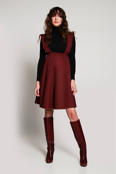 LYN MAMA Fusta Scarlett Burgundy pentru Maternitate