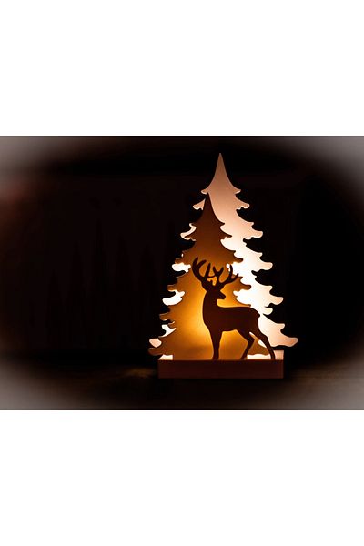 Home New Year's Decorative Lighted Tea Light Deer Ornament