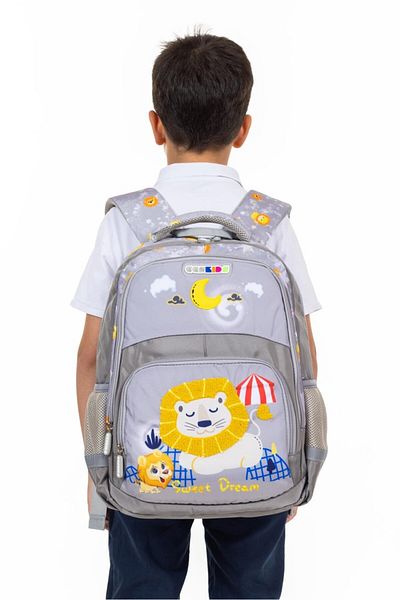 Necati Çanta Primary School Backpack with Lion Figure