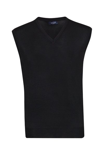 SÜVARİ V-Neck Black Suede - Men's Sleeveless, Tr 2013700401