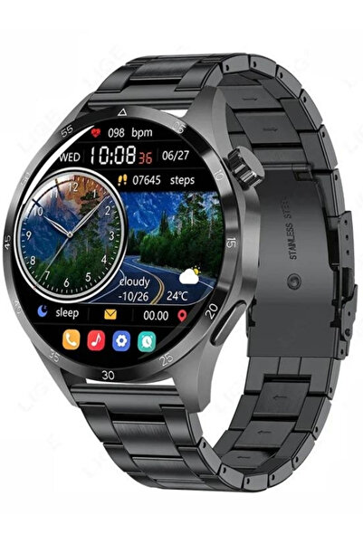 SONREİR Watch Gt4 Klasik Erkek 46mm Siyah Akıllı Saat Bluetooth Sesli Görüşmeli İPhone Huawei Uyumlu 8,9,10