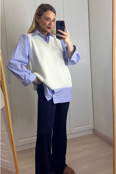 MİR STORE Ecru Sweater Shirt