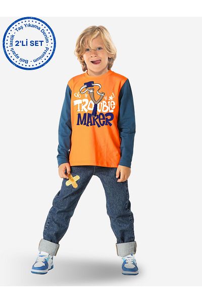 Casabony Trouble Maker Pantaloni Denim + Set Tricou
