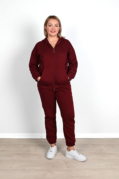 FEEL STYLE Дамски костюм с 3 повдигнати прежди с двоен голям размер FS