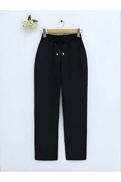 Modamorfo Waist Lace-Up Skinny Trousers -Black