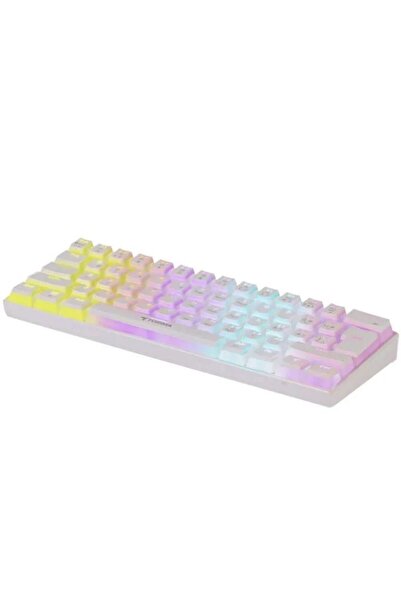 Genel Markalar TK-04 Beyaz Mekanik Rgb Işıklı Kablolu Q Klavye