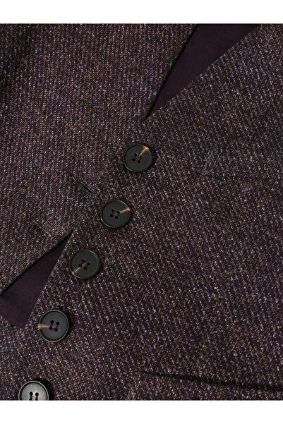 RİVUS V-Neck Fleto Pocket Detailed Vest - Plum