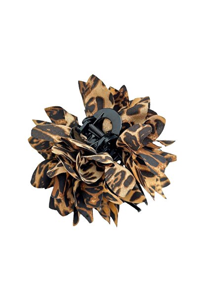 Modex Leopard Print Leaf Rose Pinch Buckle (12cm)