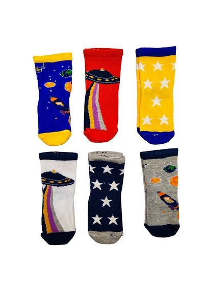 Defne Baby 6 Pairs of Cotton Baby Boy and Child Socks