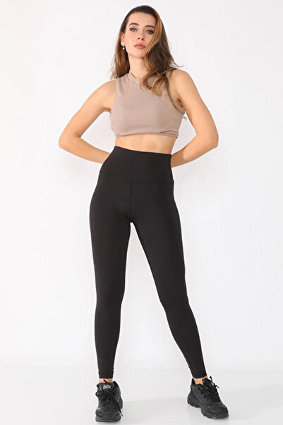 VERA LİFE Γυναικείο Μαύρο Diver Recovery Ψηλόμεσο κολάν Αθλητικό κολάν