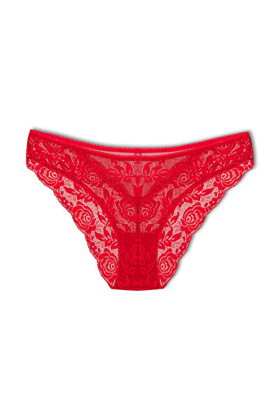 HNX Set de 3 chiloți damă din dantelă roșie