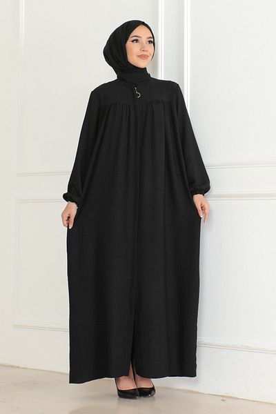 OKTAYUSTA COLLECTİON Mevlana Cut Daily Black Ferace με ρόμπα