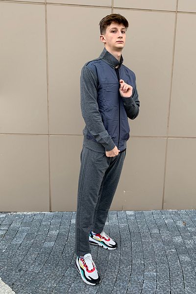 Remsa Spor Ανδρική φόρμα γκρι - Lycra Combed Cotton