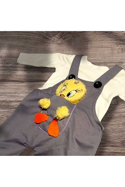 MİNİSHOOW Combed Cotton Interlock Baby Salopet