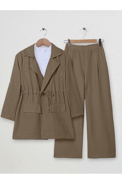 Modamorfo Tunnelanzug mit Leinenbezug – Jacke mit Brücke, Braun