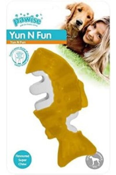 Pawise لعبة مضغ للكلاب بنكهة السمك من Yum N Fun مقاس 12.5 سم