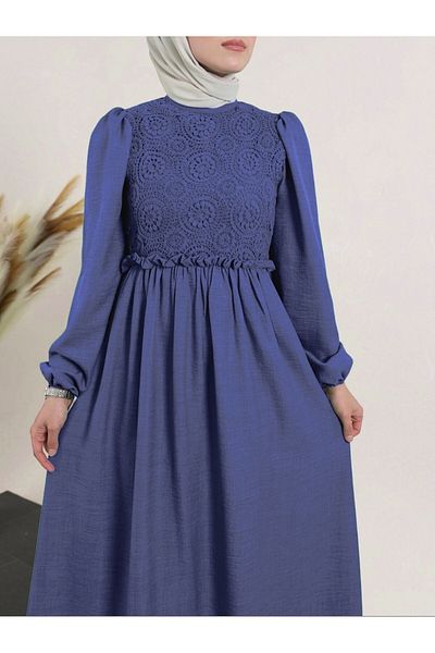 Modamorfo Robasi Lace Laced Lace Dress -Indigo