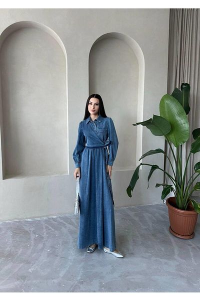 Cardella Τζιν τζιν φόρεμα υψηλής ποιότητας Hijab Jean φόρεμα