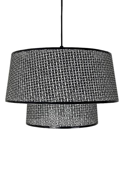 Vivido Home Large Size Black Wicker Chandelier - Grande Pendant