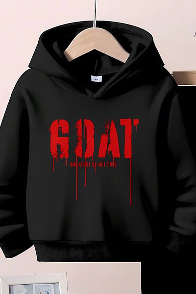 han elegant Σετ 2 τεμαχίων Seasonal Goat Printed Unisex Cool παιδικό σετ με κουκούλα και τσέπη καγκουρό