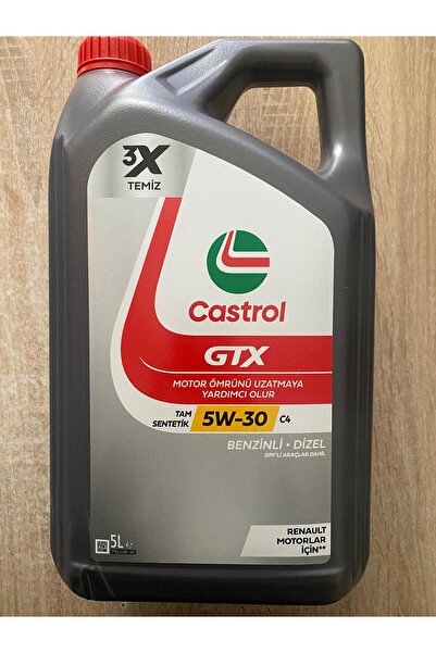 CASTROL GTX 5W-30 C4 (Renault Motor ve DPF 'li araçlar dahil) motor yağı 5 Litre ( Ü.Y.2024)
