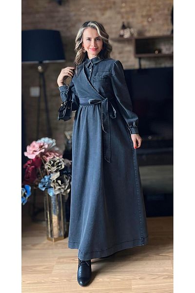 Cardella Τζιν τζιν φόρεμα υψηλής ποιότητας Hijab Jean φόρεμα