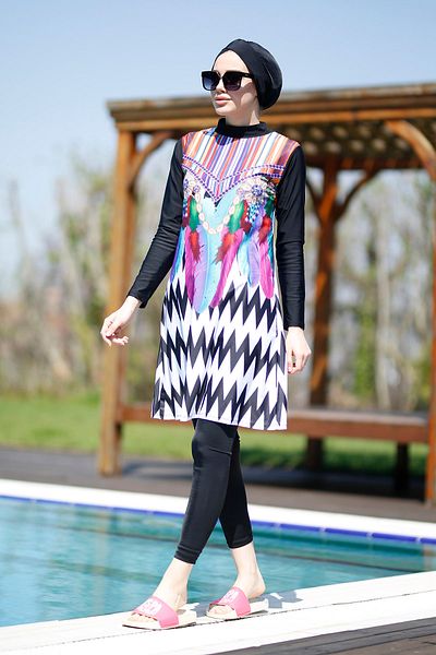 Remsa Mayo Hijab Swimsuit - Design, Full Covered & Zigzag Pearl